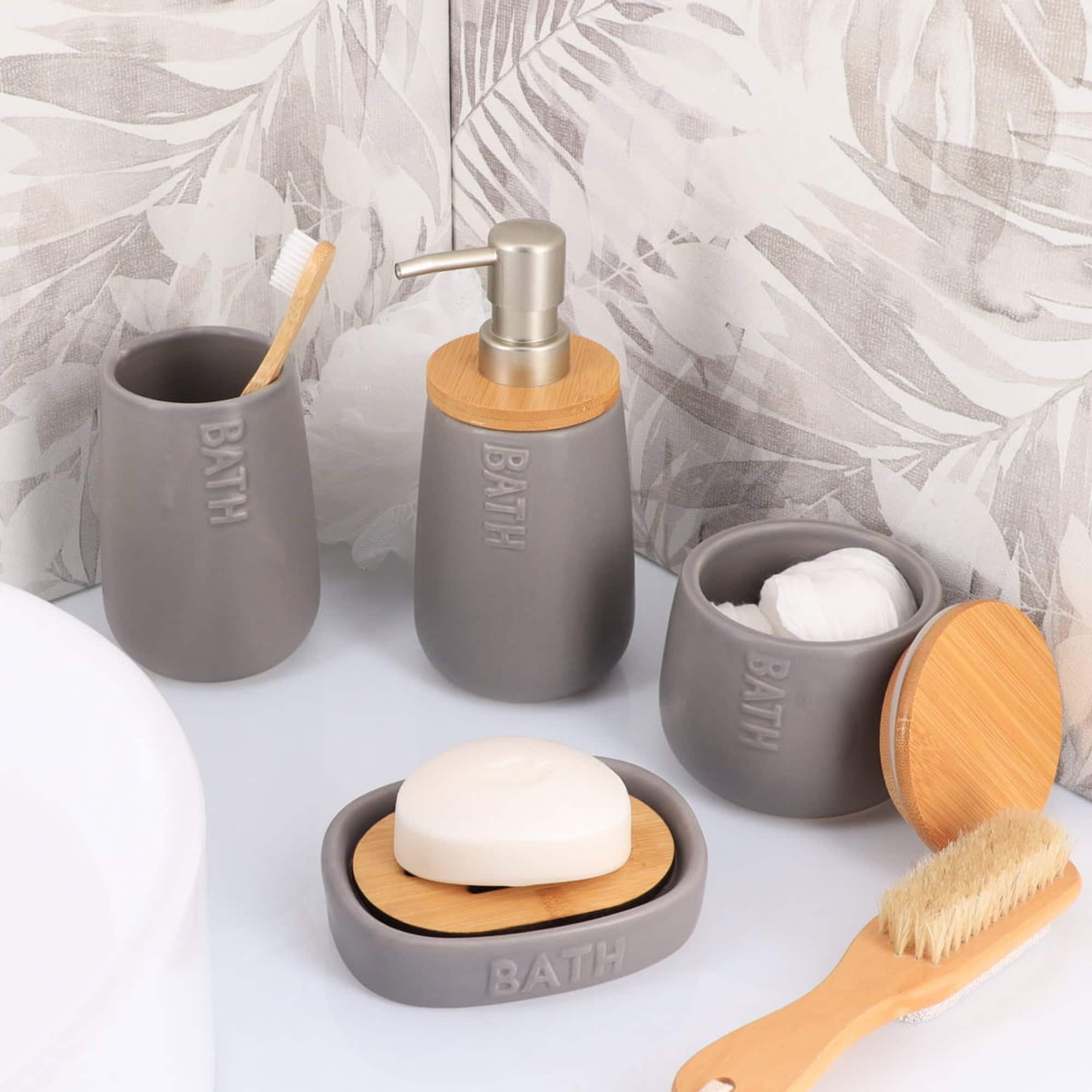 evideco-bath-bo-te-coton-grise-bambou-ronde image 2