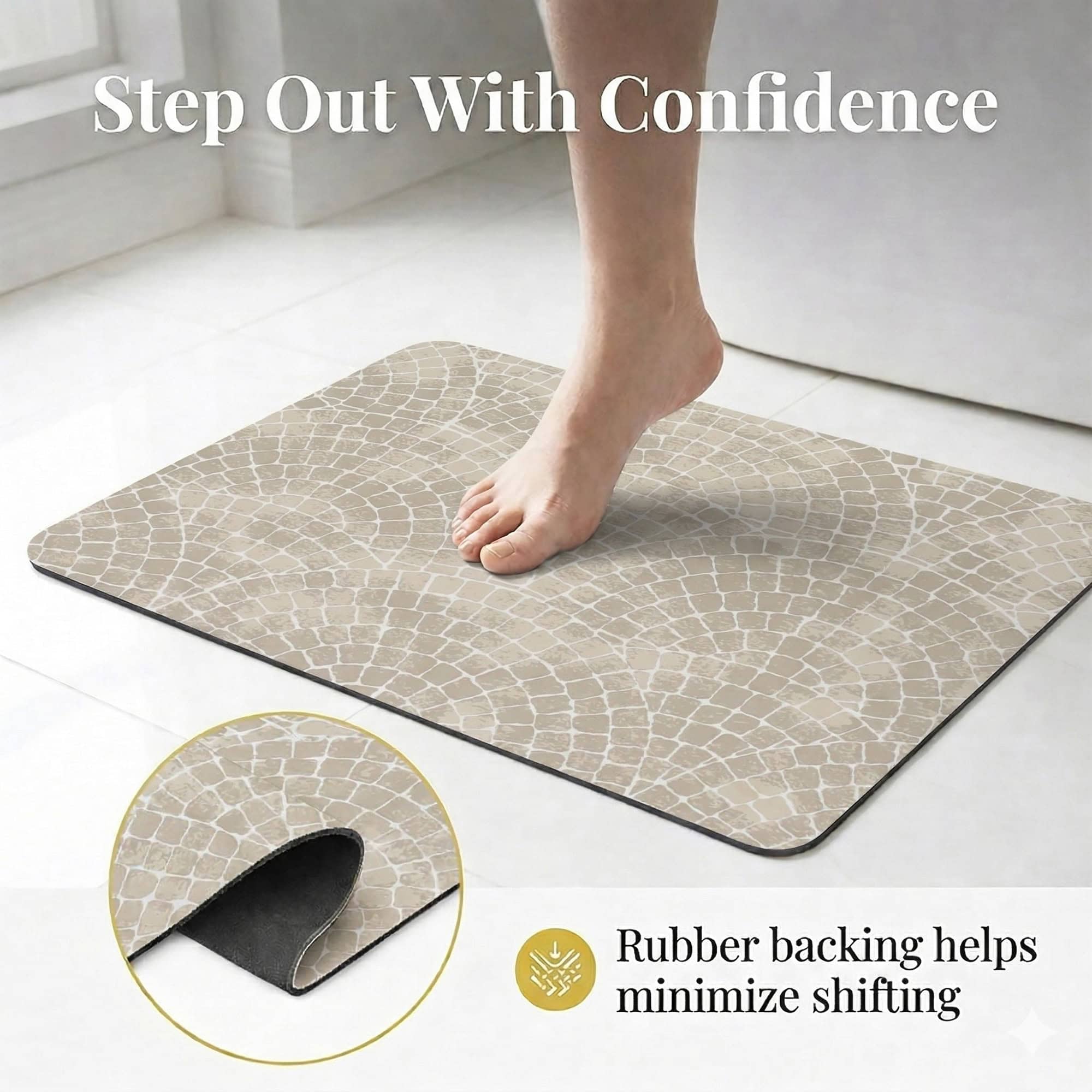 evideco-mosaic-stone-tapis-de-bain-24x18-beige image 3