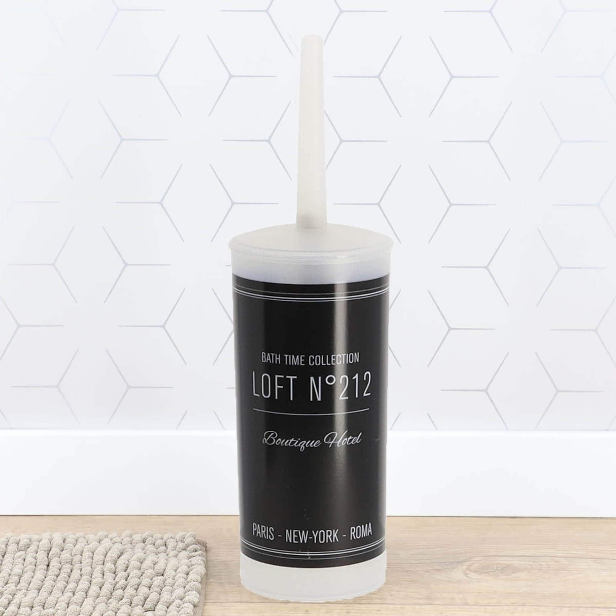 evideco-bath-time-brosse-wc-noire-plastique-avec-support image 2
