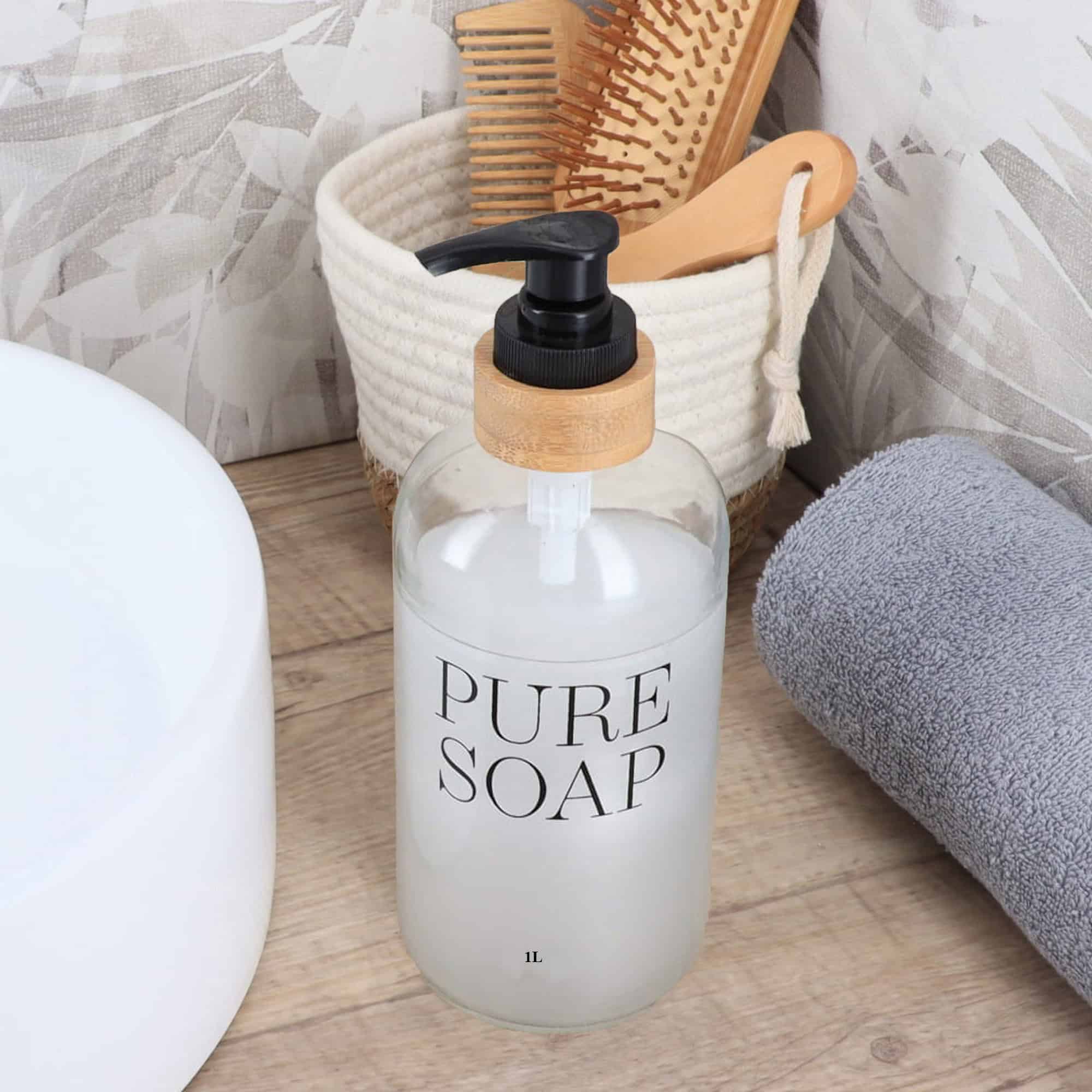 evideco-pure-soap-distributeur-savon-verre-bambou-1-l image 4