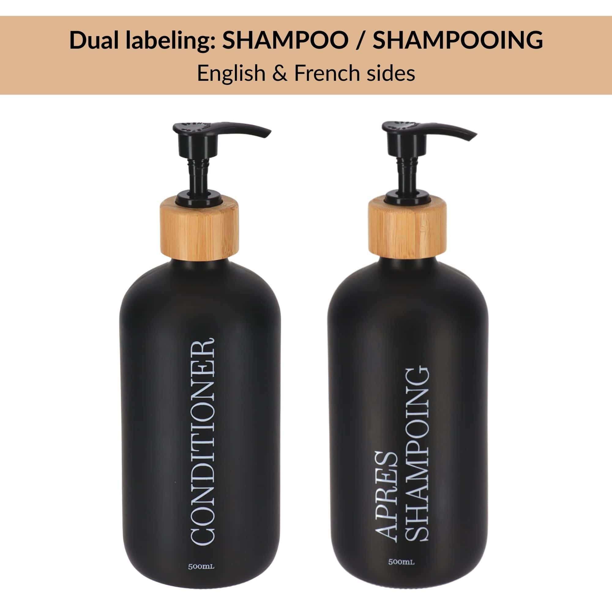 evideco-bathroom-accessories-distributeur-apr-s-shampoing-500-ml-noir-mat-verre image 3