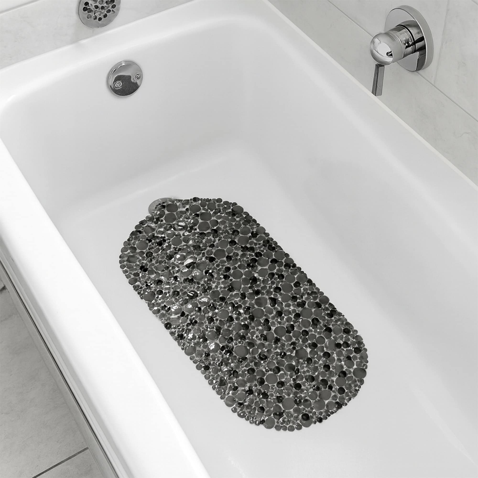 evideco-tapis-de-baignoire-antid-rapant-gris-bulles-oval image 2