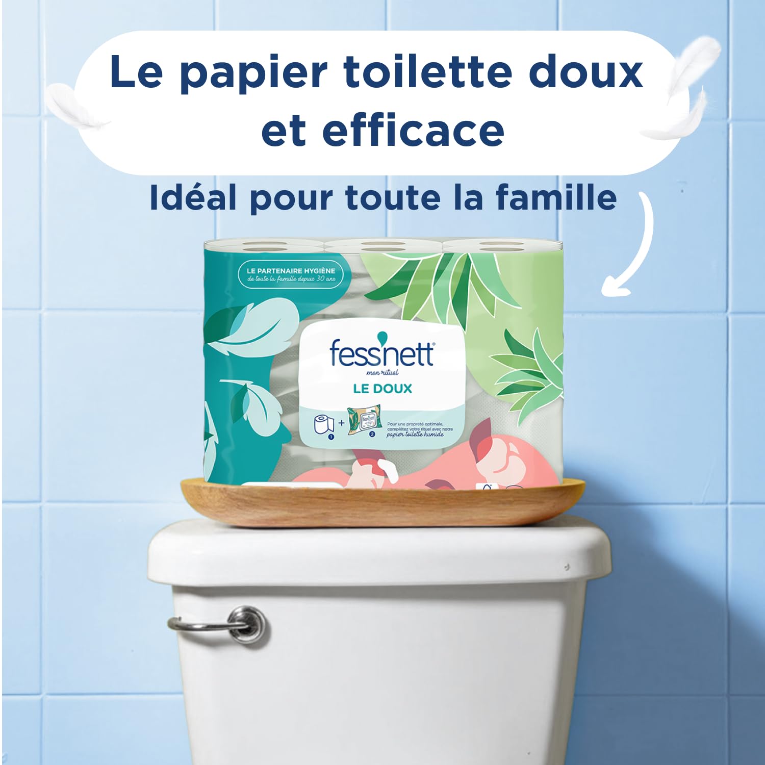 fess-nett-papier-toilette-sec-le-doux-papier-wc-12-rouleaux-double image 2