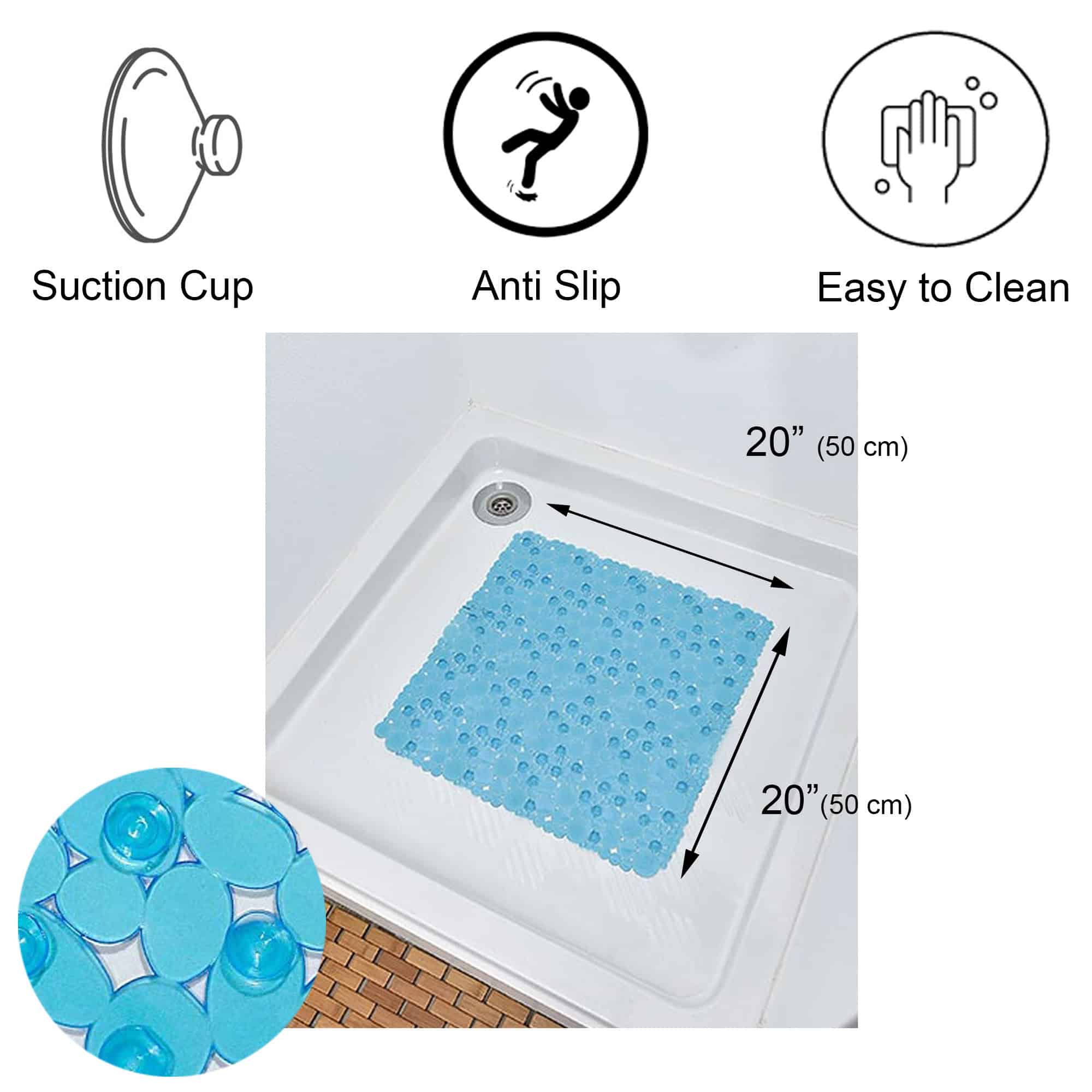 evideco-bubbles-tapis-douche-carr-bleu-aqua-20x20-antid-rapant image 3