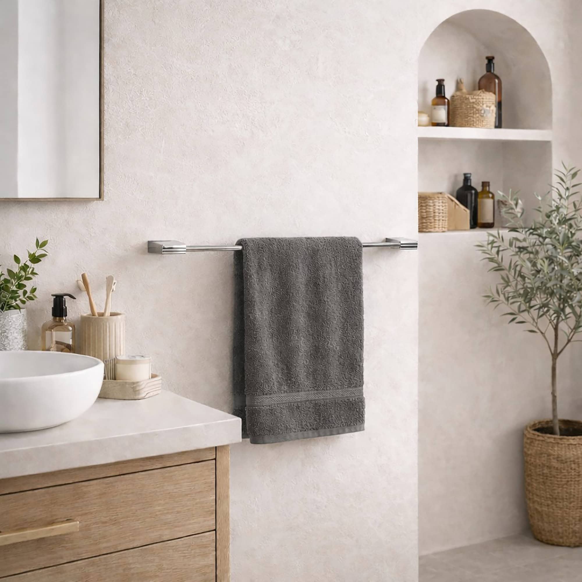 evideco-bathroom-storage-barre-porte-serviettes-inox-60-cm-mural image 3